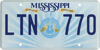 MS license plate LTN770