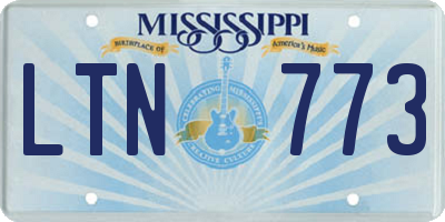 MS license plate LTN773