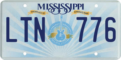 MS license plate LTN776