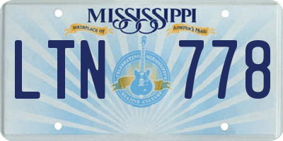 MS license plate LTN778