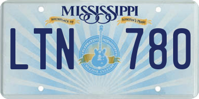 MS license plate LTN780