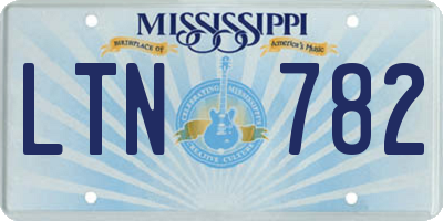 MS license plate LTN782