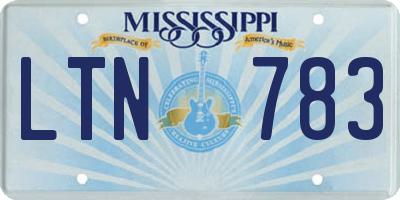 MS license plate LTN783