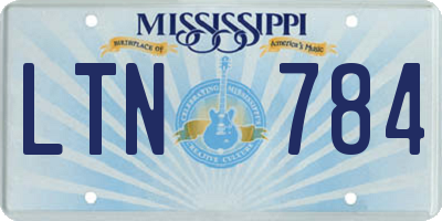 MS license plate LTN784