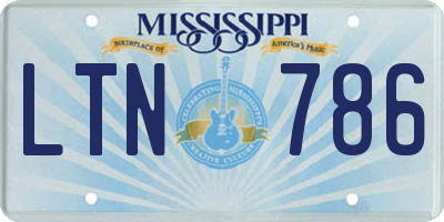 MS license plate LTN786