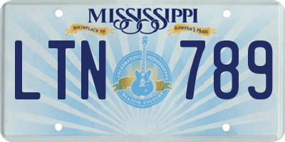MS license plate LTN789