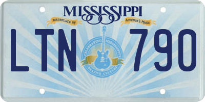 MS license plate LTN790