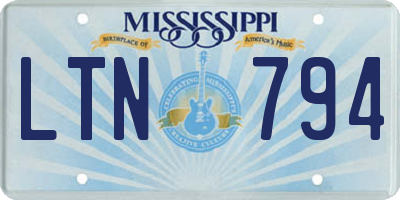 MS license plate LTN794