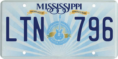 MS license plate LTN796