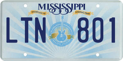 MS license plate LTN801