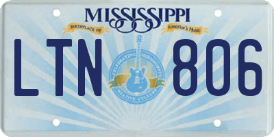MS license plate LTN806
