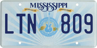 MS license plate LTN809