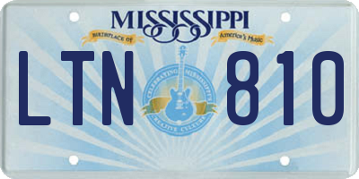 MS license plate LTN810