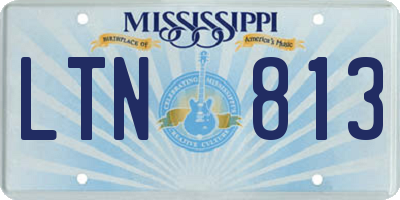 MS license plate LTN813