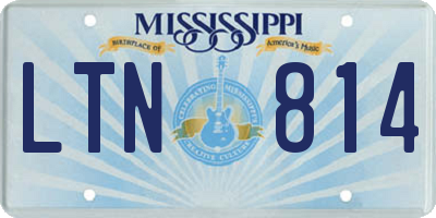 MS license plate LTN814