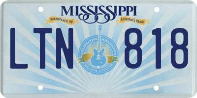 MS license plate LTN818