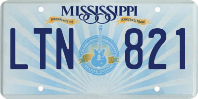 MS license plate LTN821