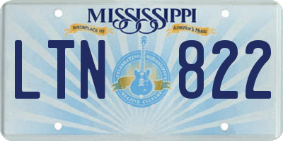 MS license plate LTN822