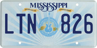 MS license plate LTN826