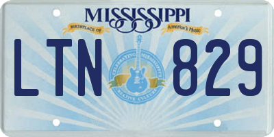 MS license plate LTN829