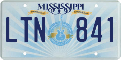 MS license plate LTN841