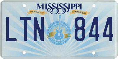 MS license plate LTN844