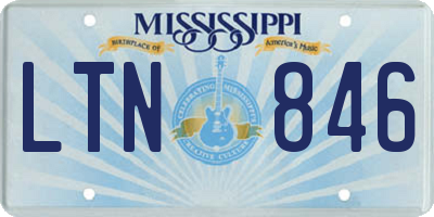 MS license plate LTN846