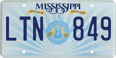 MS license plate LTN849