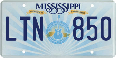 MS license plate LTN850