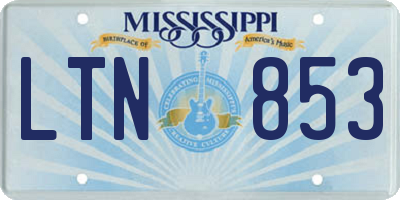MS license plate LTN853