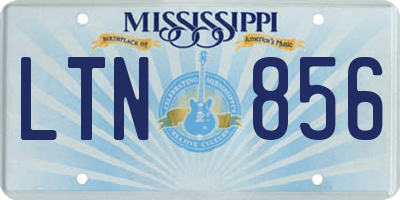 MS license plate LTN856