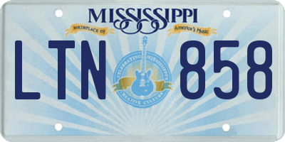 MS license plate LTN858