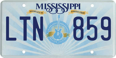 MS license plate LTN859