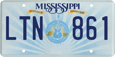 MS license plate LTN861