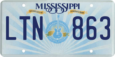 MS license plate LTN863