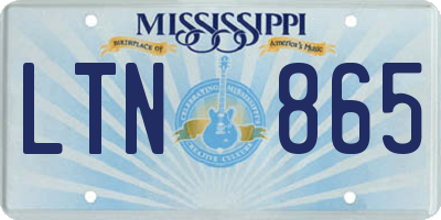 MS license plate LTN865