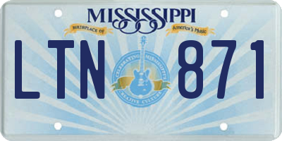 MS license plate LTN871