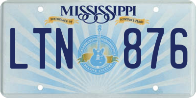 MS license plate LTN876