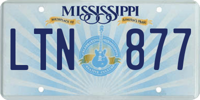 MS license plate LTN877