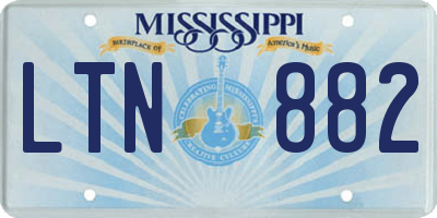 MS license plate LTN882