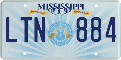 MS license plate LTN884