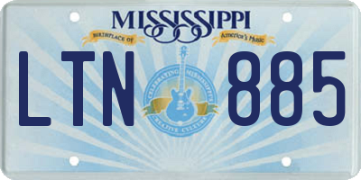 MS license plate LTN885