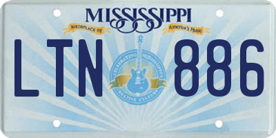 MS license plate LTN886