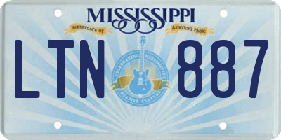 MS license plate LTN887