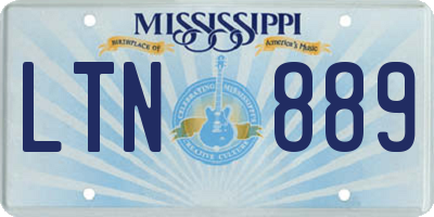 MS license plate LTN889