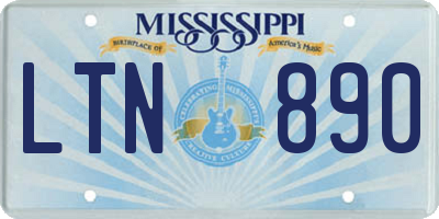 MS license plate LTN890