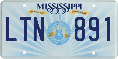 MS license plate LTN891