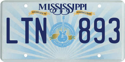 MS license plate LTN893