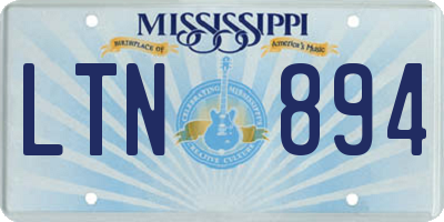 MS license plate LTN894
