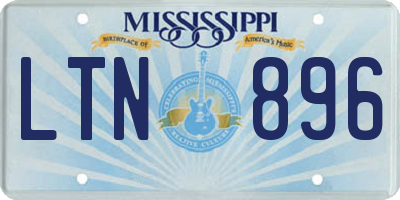 MS license plate LTN896